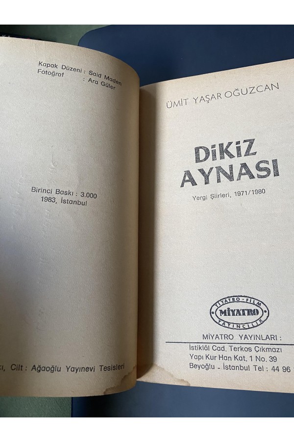 Ümit Yaşar Oğuzcan Dikiz Aynası İmzalı İthaflı