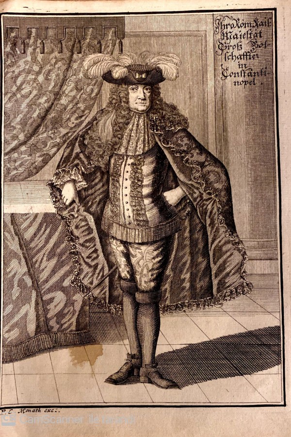 3.Ahmed Dönemi 1743 Tarihli Ahşap Baskı Yabancı Diplomat Gravürü 3.Ahmed Dönemi 1743 Tarihli Ahşap Baskı Yabancı Diplomat Gravürü