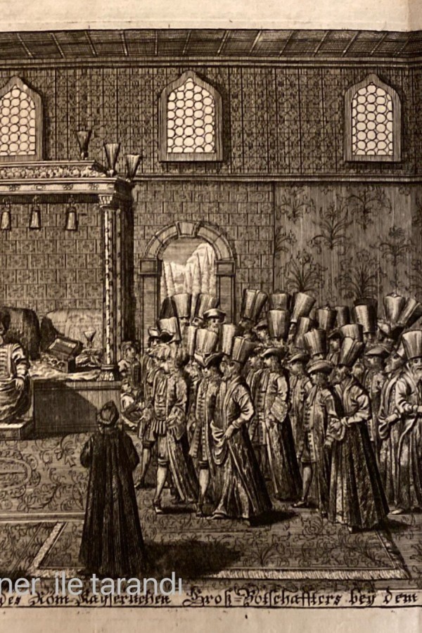 3. Ahmed Topkapı Sarayı Divanı-ı Hümayun Toplantısı 1723 Tarihli Ahşap Baskı Gravür 3. Ahmed Topkapı Sarayı Divanı-ı Hümayun Toplantısı 1723 Tarihli Ahşap Baskı Gravür