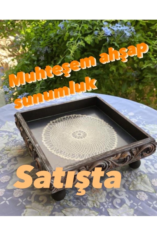 Ahşap kare sunumluk