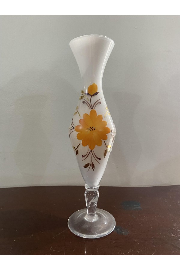 çiçek desenli opalin vazo