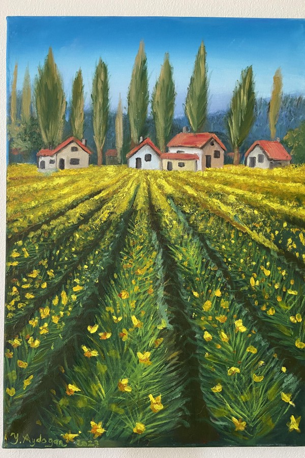 Yağlı boya bergiz tarlası Yağlı boya bergiz tarlası
