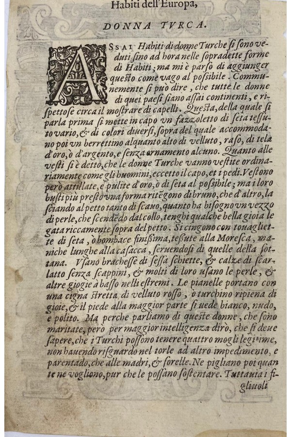 1590 Yılı Cesario Vecellio Gravür