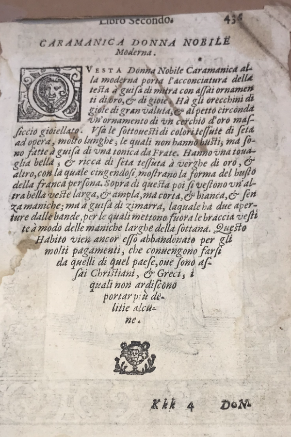 1590 Yılı Cesario Vecellio Gravür 1590 Yılı Cesario Vecellio Gravür